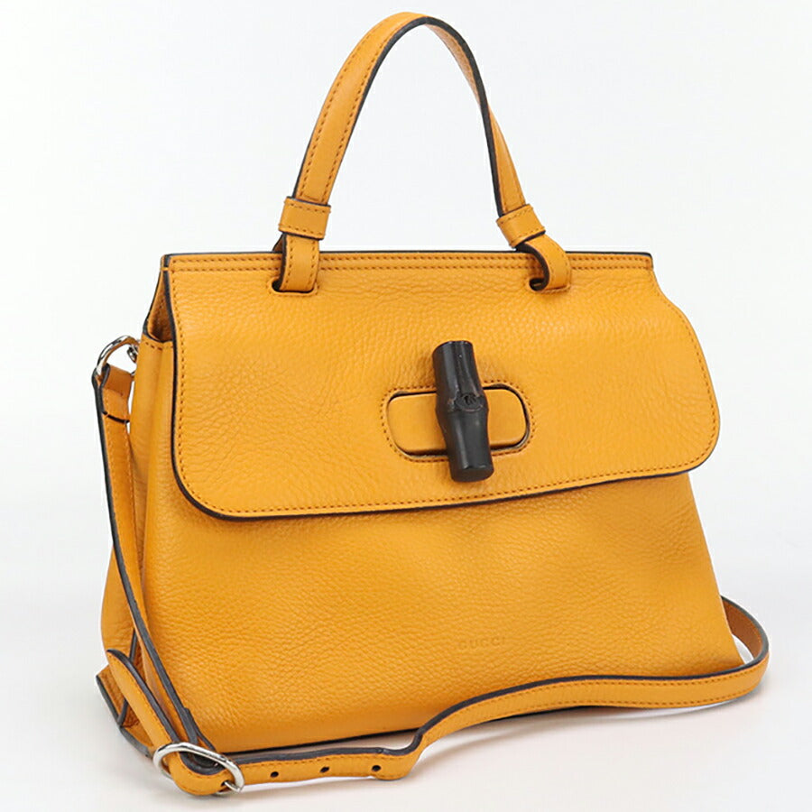中古 グッチ ハンドバッグ レディース ブランド GUCCI バンブー デイリー 2WAYハンドバッグ レザー 370831 オレンジ バッグ USDGU94933011