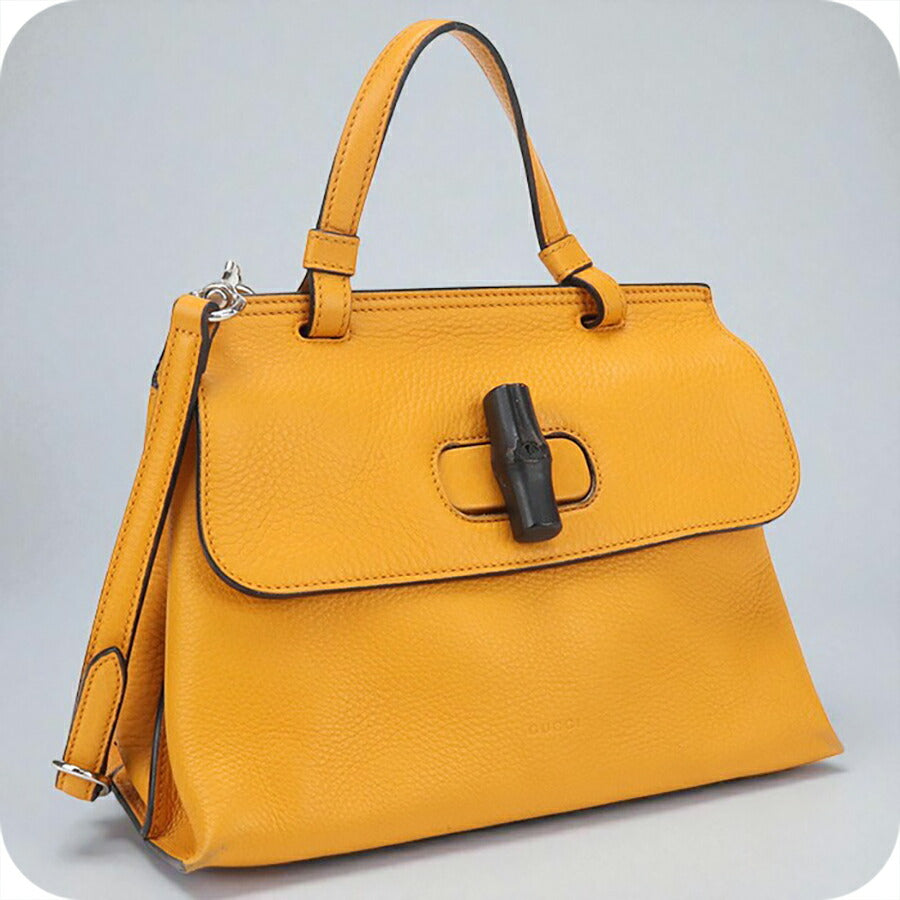 中古 グッチ ハンドバッグ レディース ブランド GUCCI バンブー デイリー 2WAYハンドバッグ レザー 370831 オレンジ バッグ USDGU94933011