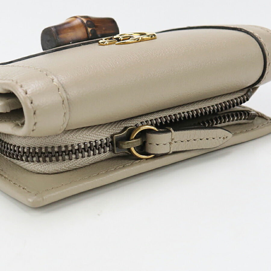 中古 グッチ 三折財布 レディース ブランド GUCCI グッチ ダイアナ ミディアム ウォレット レザー 658633 ベージュ 財布 USDGU95096011