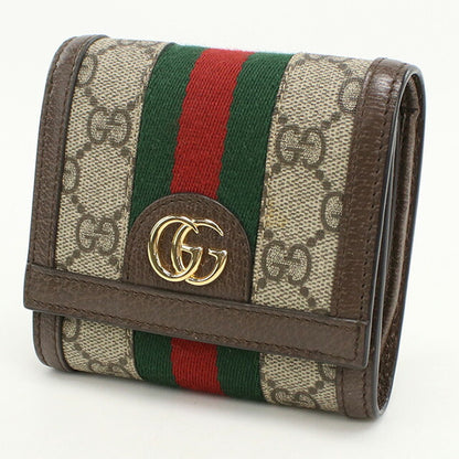 中古 グッチ 二折財布 レディース ブランド GUCCI オフィディア GGウォレット 598662 ベージュ 財布 USDGU95167011