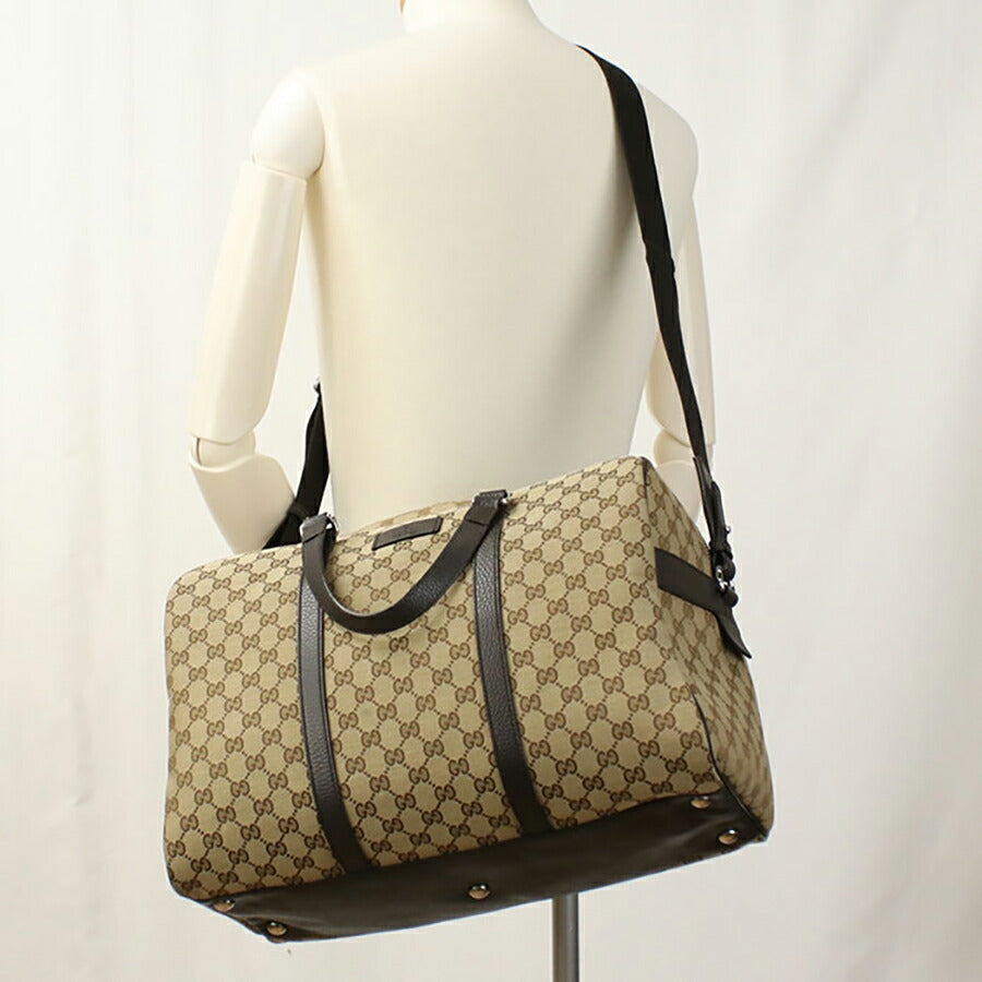 中古 グッチ ボストンバッグ ユニセックス ブランド GUCCI GGキャンバス レザー 449167 KY9KN 9886 ベージュ バッグ USDGU95386011