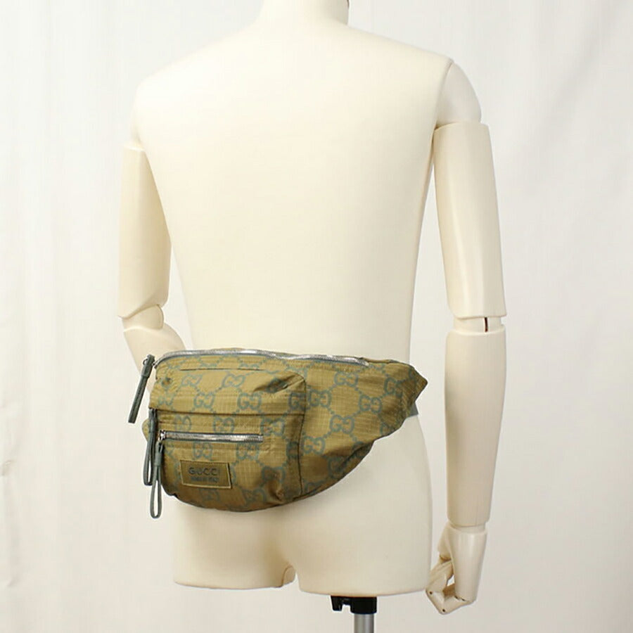 中古 グッチ ボディバッグ メンズ ブランド GUCCI GGリップストップ ベルトバッグ 792287 カーキ バッグ USDGU95536011