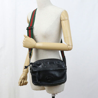 中古 グッチ 斜め掛け ショルダーバッグ レディース ブランド GUCCI レザー 725696 ブラック バッグ USDGU95545011