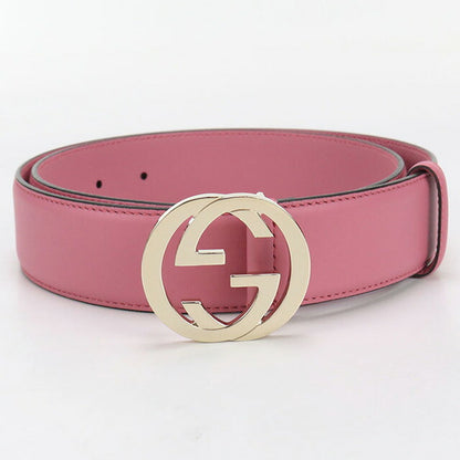 中古 グッチ ベルト レディース ブランド GUCCI インターロッキングG レザー 546386 ピンク 小物 USDGU95622011