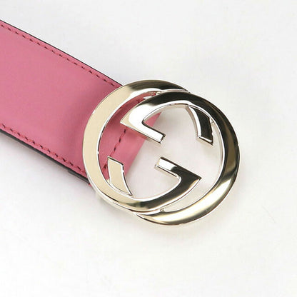 中古 グッチ ベルト レディース ブランド GUCCI インターロッキングG レザー 546386 ピンク 小物 USDGU95622011