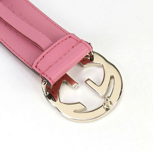 GUCCI グッチ ベルト レディース ピンク ロゴッバックル 細ベルトレザー 中古 グッチ ベルト レディース ブランド GUCCI インターロッキングG