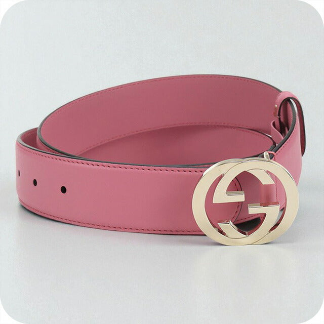中古 グッチ ベルト レディース ブランド GUCCI インターロッキングG レザー 546386 ピンク 小物 USDGU95622011