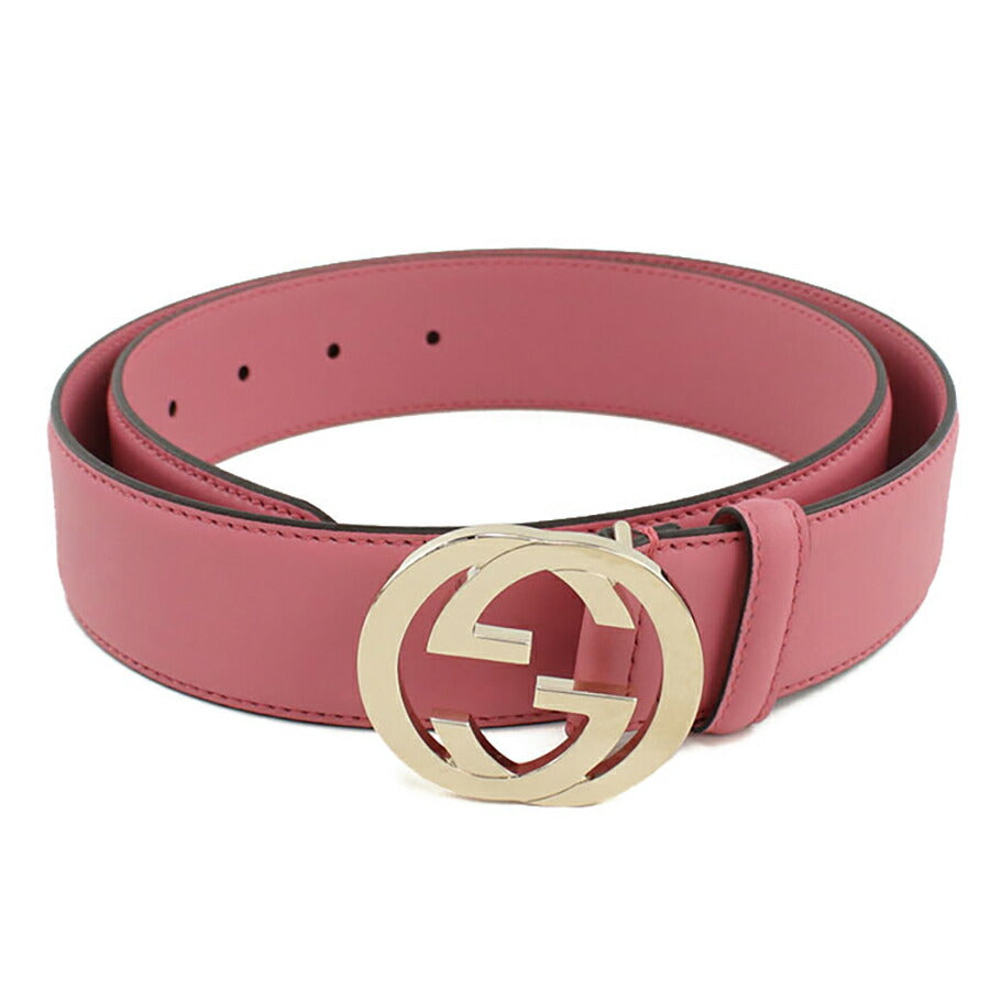 中古 グッチ ベルト ユニセックス ブランド GUCCI インターロッキングG ベルト レザー 546386 ピンク 小物 USDGU95624011