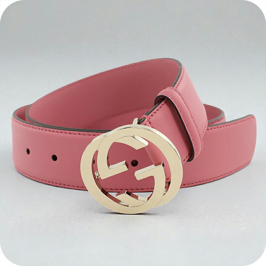 中古 グッチ ベルト ユニセックス ブランド GUCCI インターロッキングG ベルト レザー 546386 ピンク 小物 USDGU95624011
