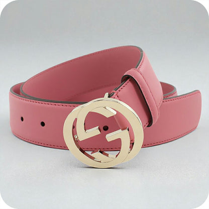 中古 グッチ ベルト ユニセックス ブランド GUCCI インターロッキングG ベルト レザー 546386 ピンク 小物 USDGU95624011