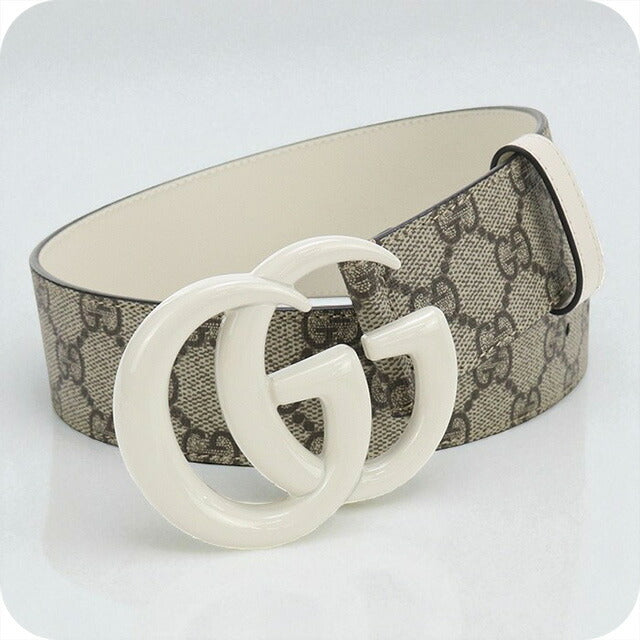 中古 グッチ ベルト レディース ブランド GUCCI ダブルG ワイド 400593 ベージュ 小物 USDGU95625011