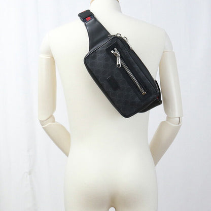 中古 グッチ ボディバッグ メンズ ブランド GUCCI GGスプリーム ベルトバッグ 474293 ブラック バッグ USDGU95947011
