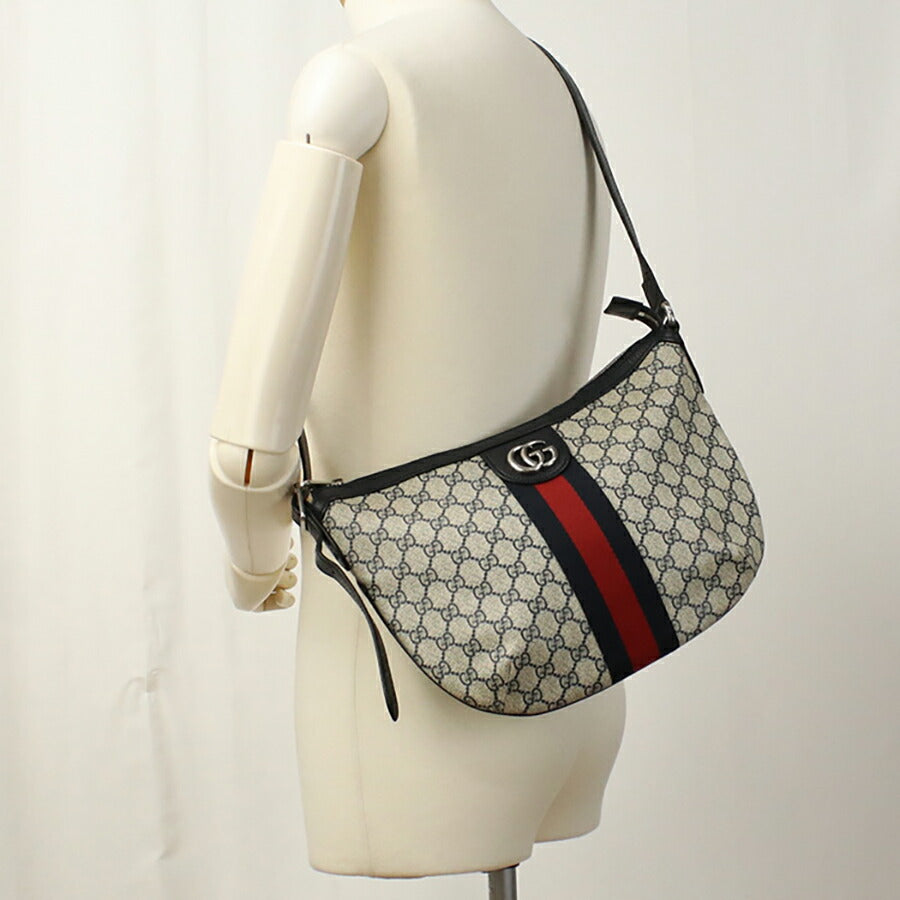 中古 グッチ ショルダーバッグ メンズ ブランド GUCCI オフィディア ミディアム 598125 ネイビー バッグ USDGU96086011