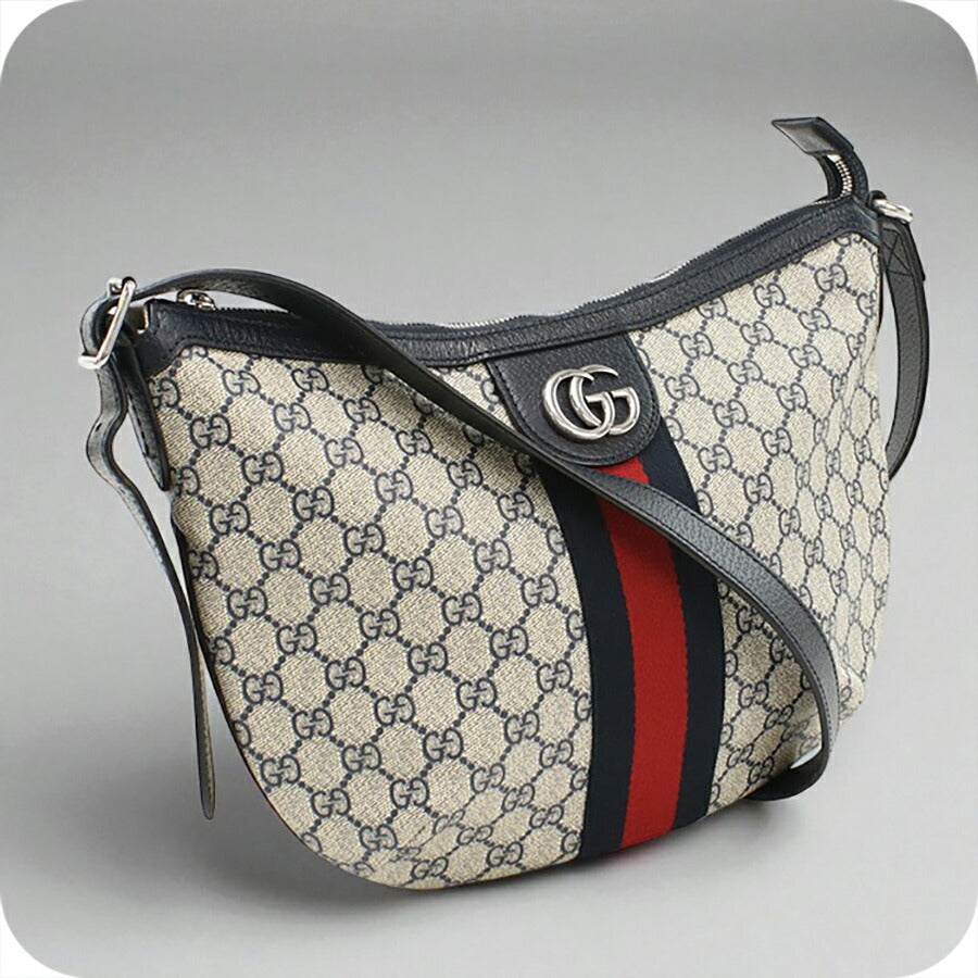 中古 グッチ ショルダーバッグ メンズ ブランド GUCCI オフィディア ミディアム 598125 ネイビー バッグ USDGU96086011