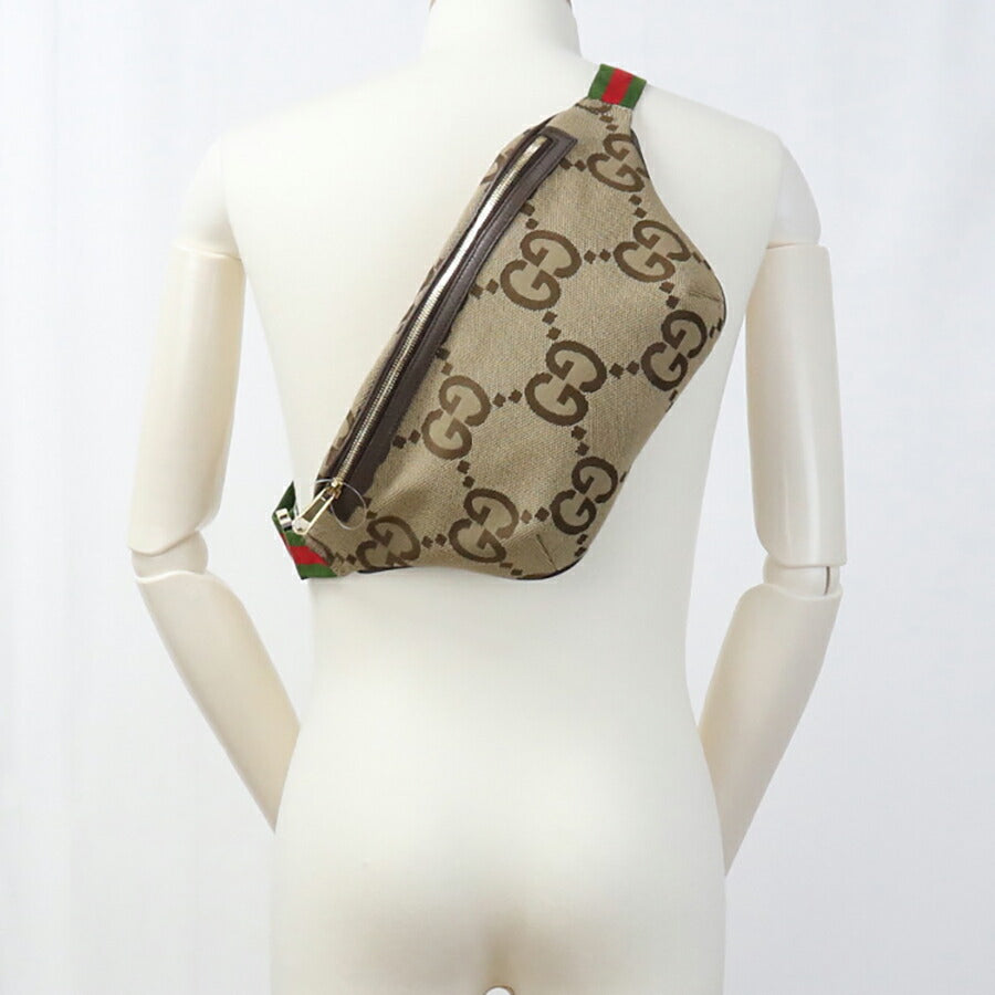 中古 グッチ ボディバッグ メンズ ブランド GUCCI ジャンボGG ベルトバッグ 696031 ベージュ バッグ USDGU96301011