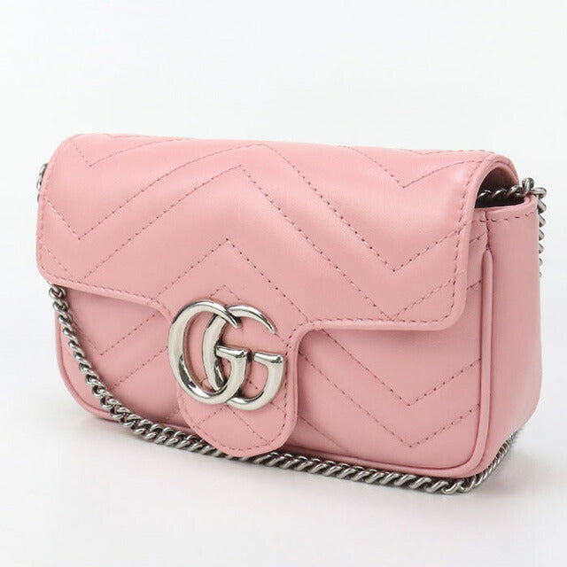 中古 グッチ 斜め掛け ショルダーバッグ レディース ブランド GUCCI GGマーモント ミニ レザー 476433 ピンク バッグ USDGU96455011