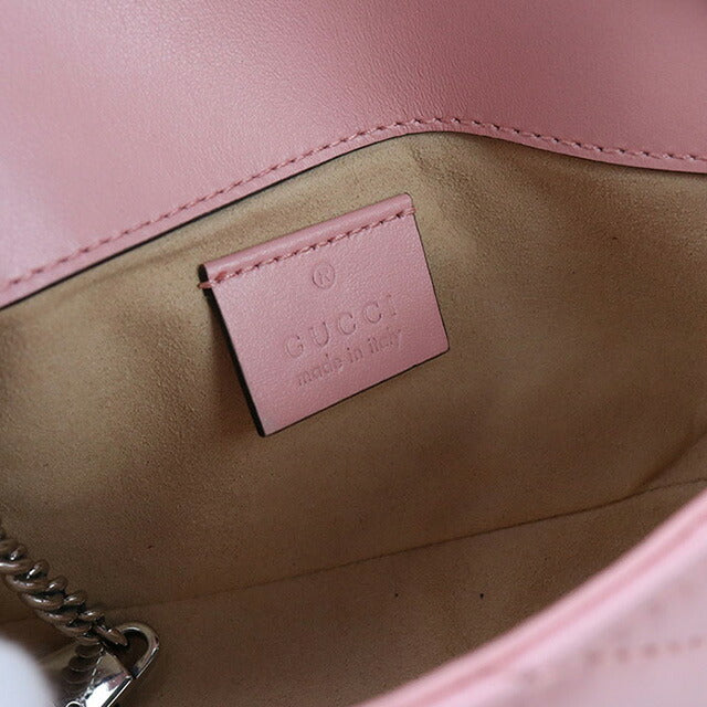 中古 グッチ 斜め掛け ショルダーバッグ レディース ブランド GUCCI GGマーモント ミニ レザー 476433 ピンク バッグ USDGU96455011