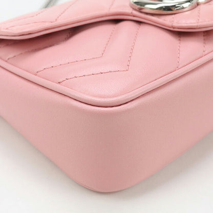 中古 グッチ 斜め掛け ショルダーバッグ レディース ブランド GUCCI GGマーモント ミニ レザー 476433 ピンク バッグ USDGU96455011