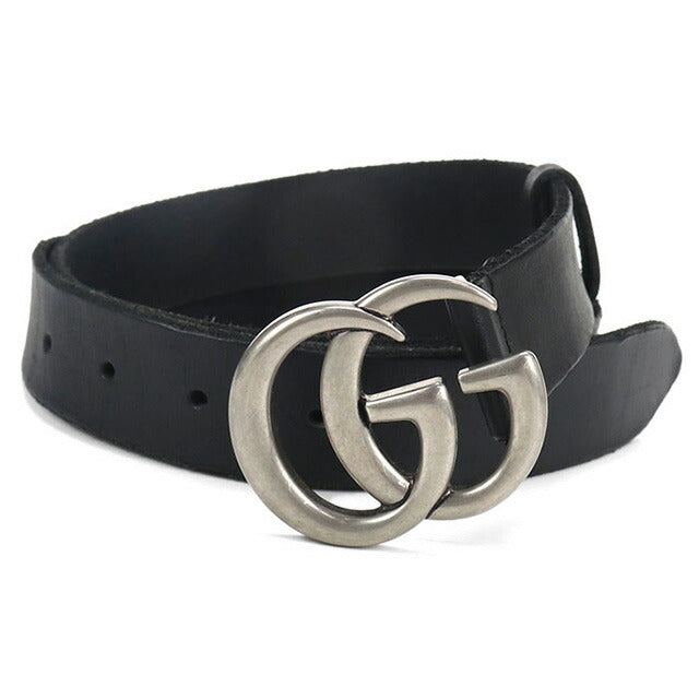 中古 グッチ ベルト メンズ ブランド GUCCI ダブルG スリムベルト レザー 414516 ブラック 小物 USDGU96504011