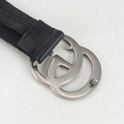 中古 グッチ ベルト メンズ ブランド GUCCI ダブルG スリムベルト レザー 414516 ブラック 小物 USDGU96504011