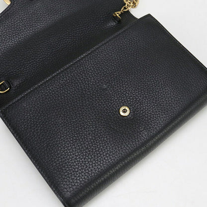 中古 グッチ チェーンウォレット レディース ブランド GUCCI GGマーモント チェーンウォレット レザー 401232 ブラック 財布 USDGU96731011