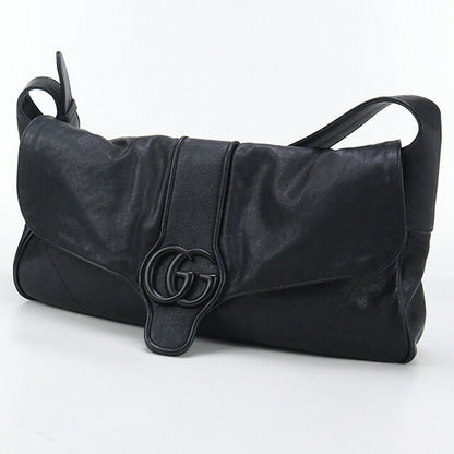 中古 グッチ ショルダーバッグ レディース ブランド GUCCI ダブルG ショルダーバッグ レザー 767209 ブラック バッグ USDGU97147011