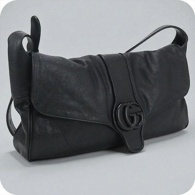 中古 グッチ ショルダーバッグ レディース ブランド GUCCI ダブルG ショルダーバッグ レザー 767209 ブラック バッグ USDGU97147011