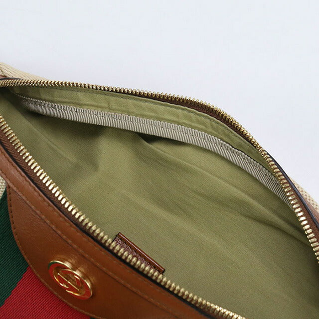中古 グッチ ボディバッグ レディース ブランド GUCCI ヴィンテージキャンバス ベルトバッグ レザー 575082 ベージュ バッグ USDGU97415011