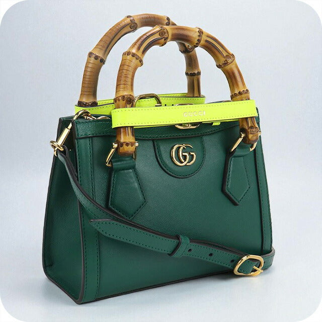 中古 グッチ ハンドバッグ レディース ブランド GUCCI グッチ ダイアナ スモール トートバッグ 2WAY レザー 655661 グリーン バッグ USDGU97440011