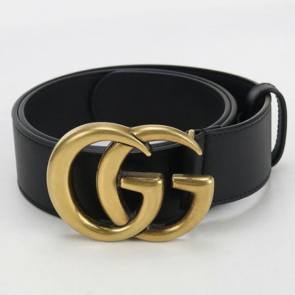 Used Gucci belt ladies brand GUCCI GG Marmont wide belt leather 400593 black accessory USDGU97474011