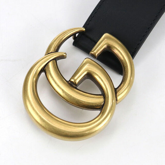 Used Gucci belt ladies brand GUCCI GG Marmont wide belt leather 400593 black accessory USDGU97474011