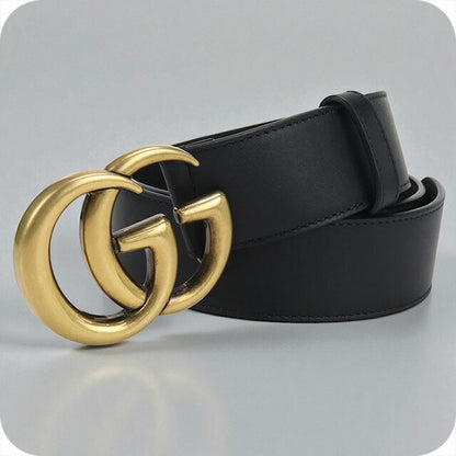 Used Gucci belt ladies brand GUCCI GG Marmont wide belt leather 400593 black accessory USDGU97474011