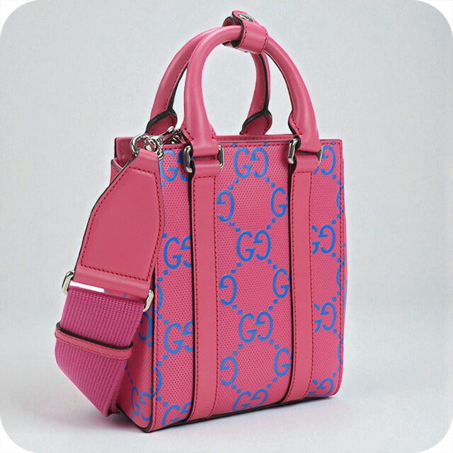 中古 グッチ トートバッグ レディース ブランド GUCCI GGエンボス ミニ 2WAY レザー 696010 ピンク バッグ USDGU97693011