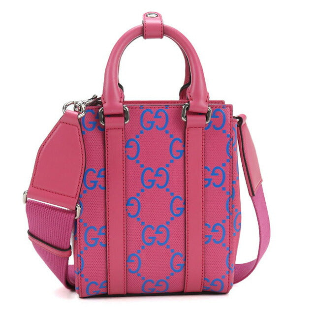 中古 グッチ トートバッグ レディース ブランド GUCCI GGエンボス ミニ 2WAY レザー 696010 ピンク バッグ USDGU97693011