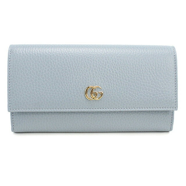 中古 グッチ 長財布二折 レディース ブランド GUCCI ダブルG コンチネンタルウォレット レザー 456116 ブルー 財布 USDGU97867011