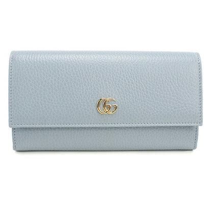 中古 グッチ 長財布二折 レディース ブランド GUCCI ダブルG コンチネンタルウォレット レザー 456116 ブルー 財布 USDGU97867011