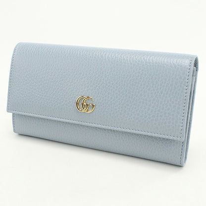 中古 グッチ 長財布二折 レディース ブランド GUCCI ダブルG コンチネンタルウォレット レザー 456116 ブルー 財布 USDGU97867011