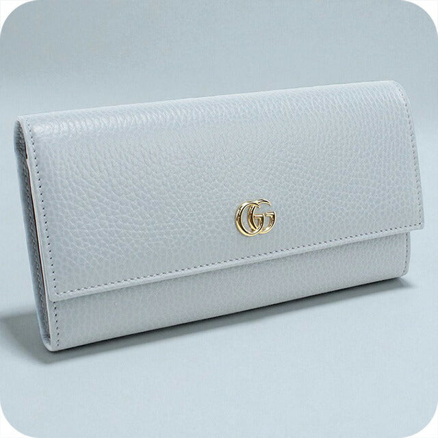 中古 グッチ 長財布二折 レディース ブランド GUCCI ダブルG コンチネンタルウォレット レザー 456116 ブルー 財布 USDGU97867011