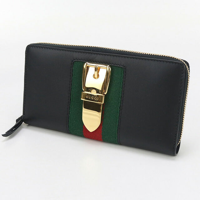 中古 グッチ 長財布ラウンドファスナー レディース ブランド GUCCI シルヴィ ジップアラウンド長財布 レザー 476083 ブラック 財布 USDGU97962011