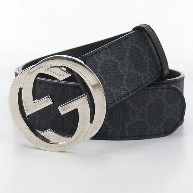 中古 グッチ ベルト メンズ ブランド GUCCI GGスプリーム レザー 411924 ブラック 小物 USDGU97968011