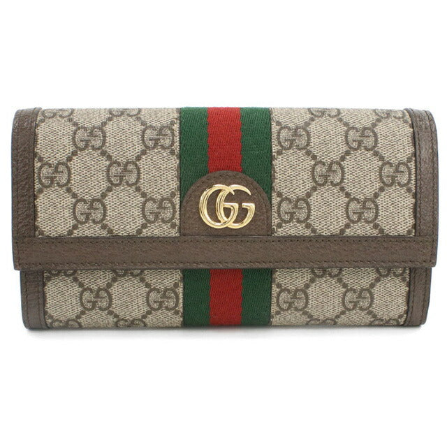 中古 グッチ 長財布ニ折小銭入付き レディース ブランド GUCCI オフィディア GG コンチネンタルウォレット レザー 523153 ベージュ 財布 USDGU98808011