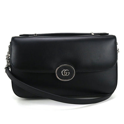 Used Gucci Handbag Ladies Brand GUCCI Petit GG 2WAY Handbag Leather 739721 Black Bag USDGU98979011