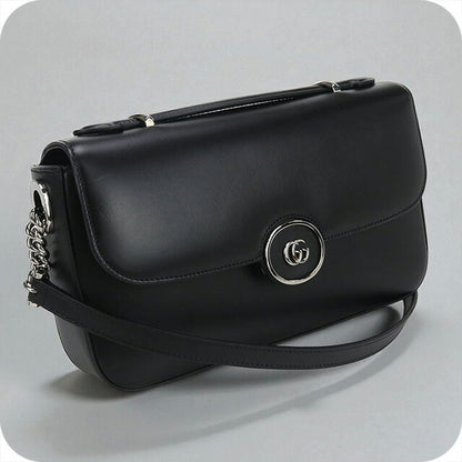 Used Gucci Handbag Ladies Brand GUCCI Petit GG 2WAY Handbag Leather 739721 Black Bag USDGU98979011