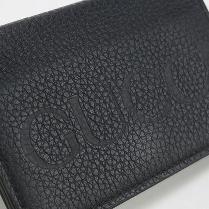 中古 グッチ 名刺入れ ユニセックス ブランド GUCCI グッチロゴ レザー 739389 ブラック 小物 USDGU99833011