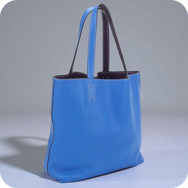 Used Hermes Tote Bag Unisex Brand HERMES Double Sense 36 Blue Bag USDHE100186011