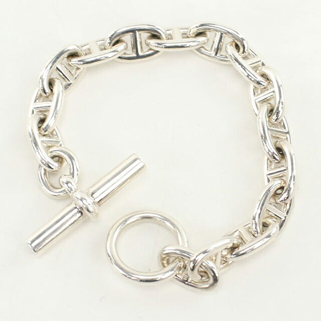 中古 エルメス ブレスレット ユニセックス ブランド HERMES シェーヌダンクルMM 15コマ シルバー アクセサリー USDHE100450011