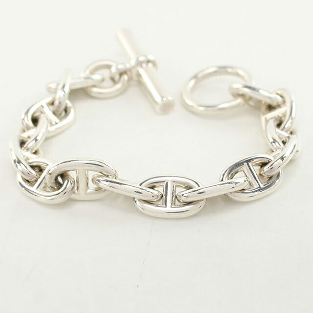 中古 エルメス ブレスレット ユニセックス ブランド HERMES シェーヌダンクルMM 15コマ シルバー アクセサリー USDHE100450011