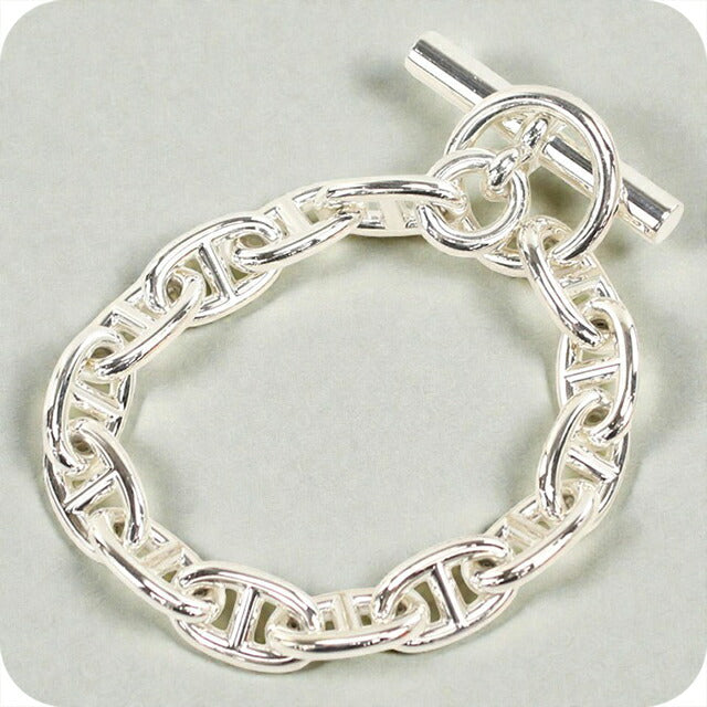 中古 エルメス ブレスレット ユニセックス ブランド HERMES シェーヌダンクルMM 14コマ シルバー アクセサリー USDHE100457011