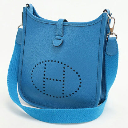 二手 Hermes 斜挎单肩包 女士品牌 HERMES Evelyn TPM 蓝色包 USDHE100754011