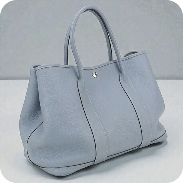 中古 エルメス トートバッグ レディース ブランド HERMES ガーデンパーティPM ブルー バッグ USDHE101582011